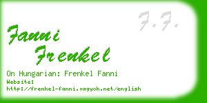 fanni frenkel business card